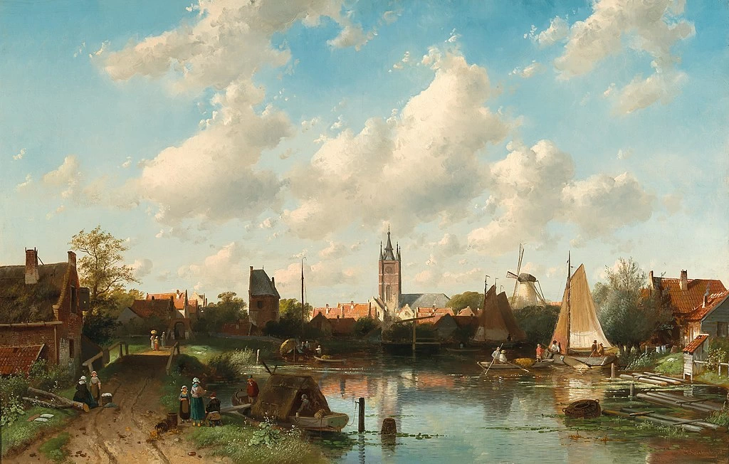 Charles Leickert - 100, Veduta di Delft 1868